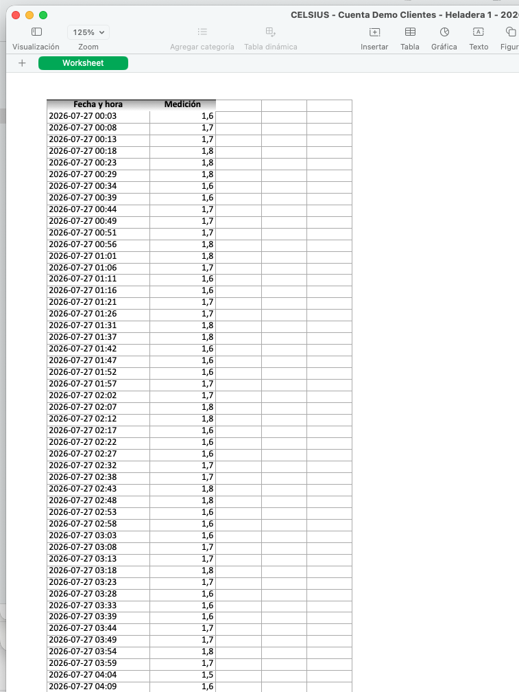 Exportación a Excel